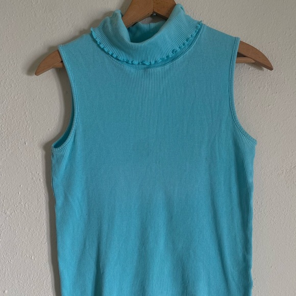 Vintage Christopher & Banks Blue Turtleneck Top - Picture 1 of 5